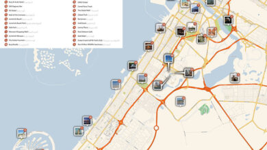 מפת אטרקציות בדובאי